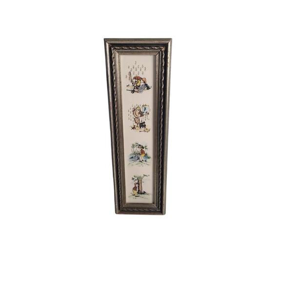 Kay Harsha Marvetti Cultured Ivory Engraving Guild Art Little Boy Bathroom Decor - Picture 1 of 2